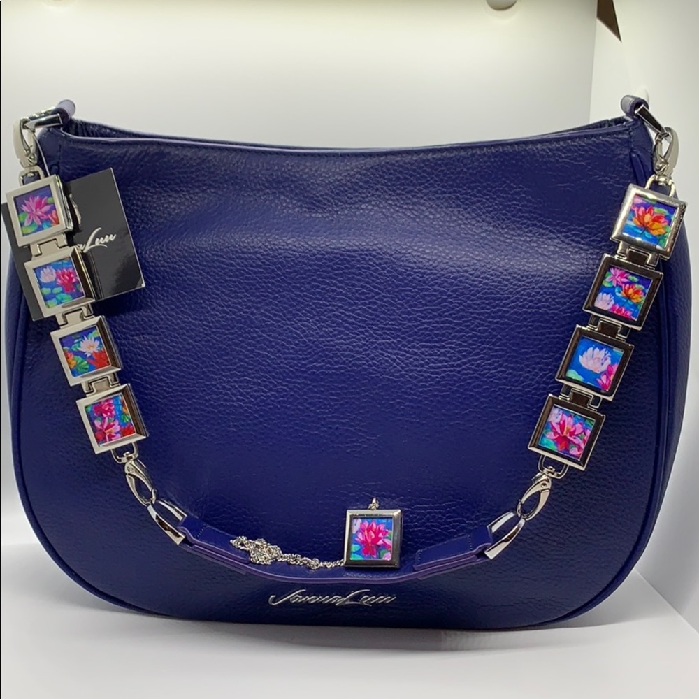 Carmella Authentic Leather Locket Strap Purse / Hobo Bag